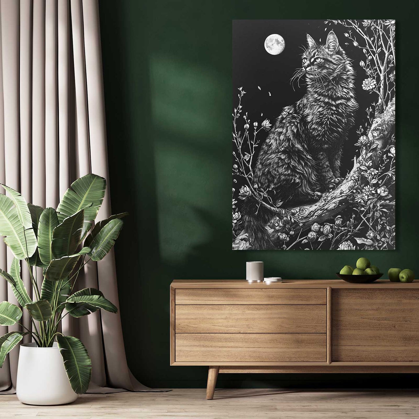 Moonlight Cat Art