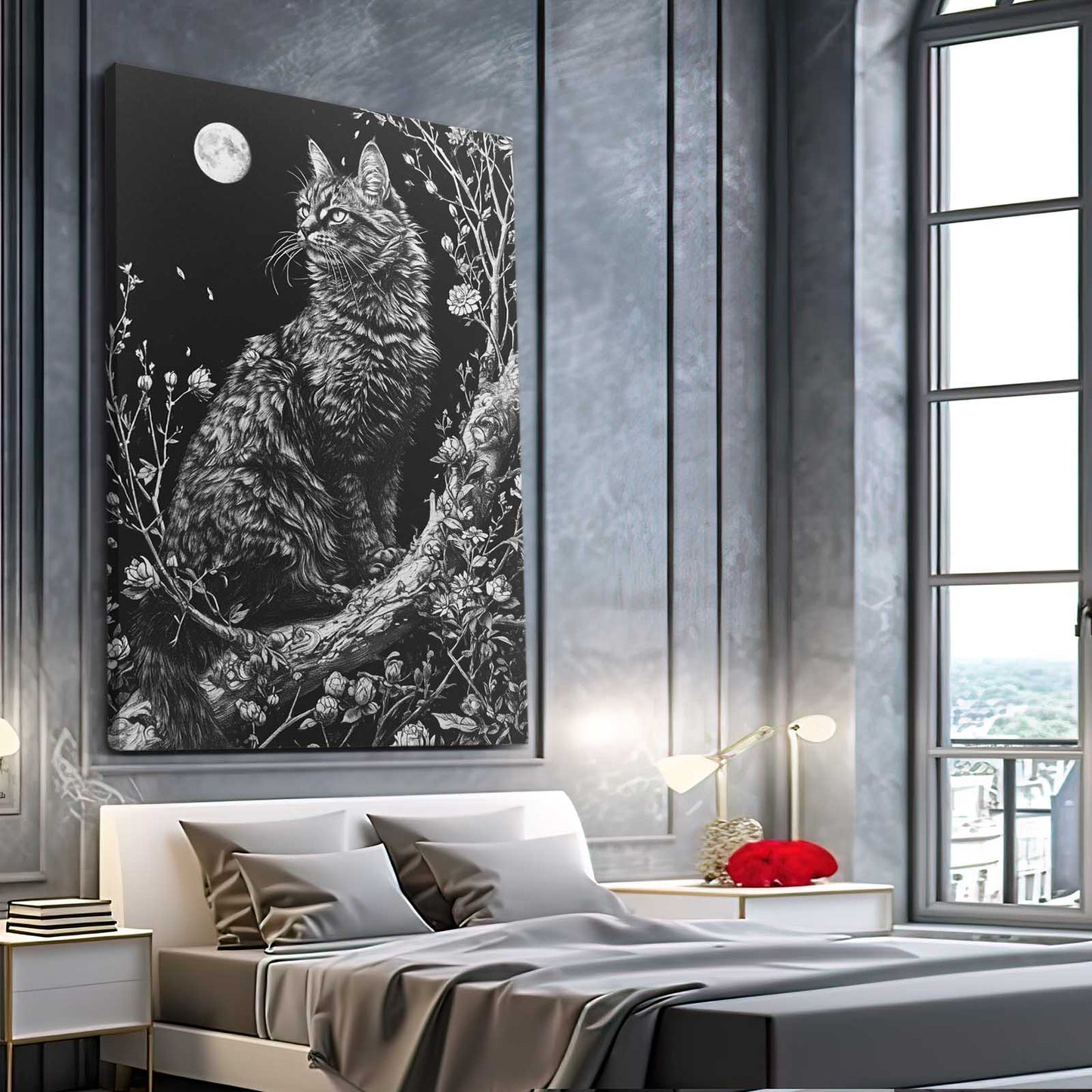 Moonlight Cat Art