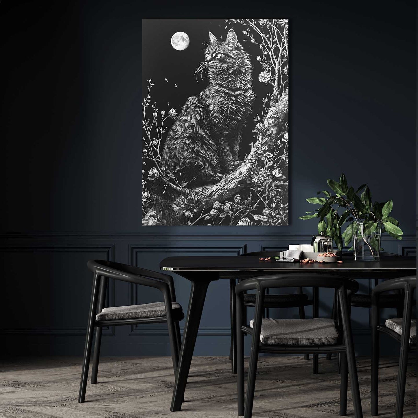 Moonlight Cat Art