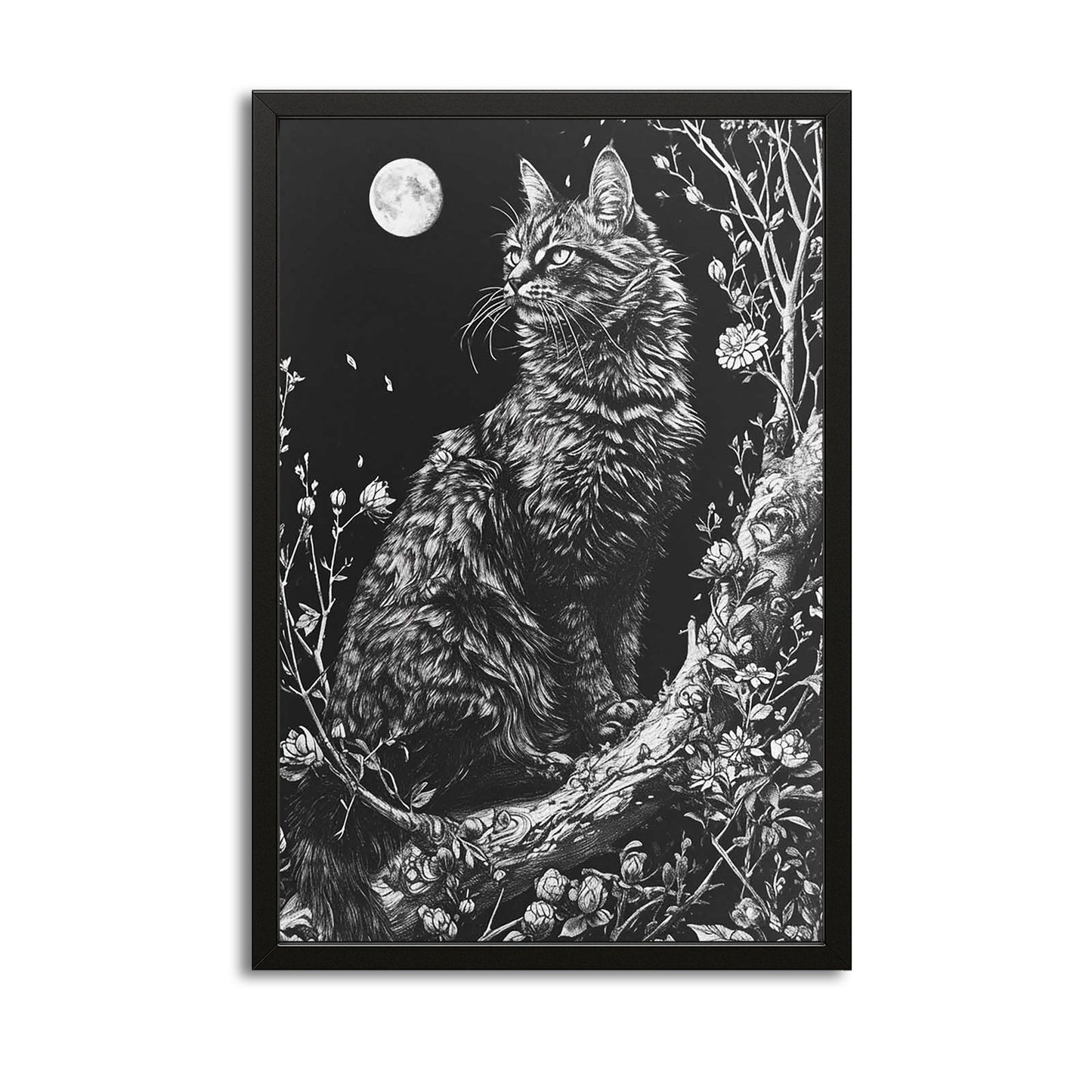 Moonlight Cat Art