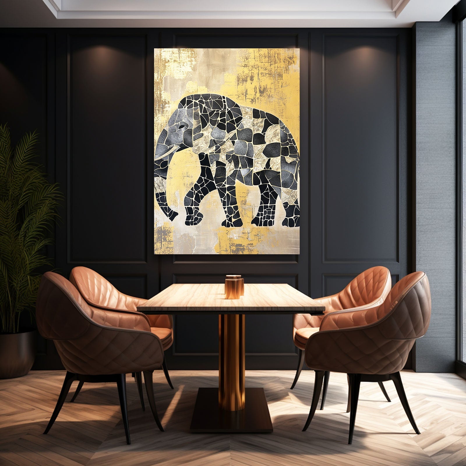 Mosaic Pattern Elephant Art