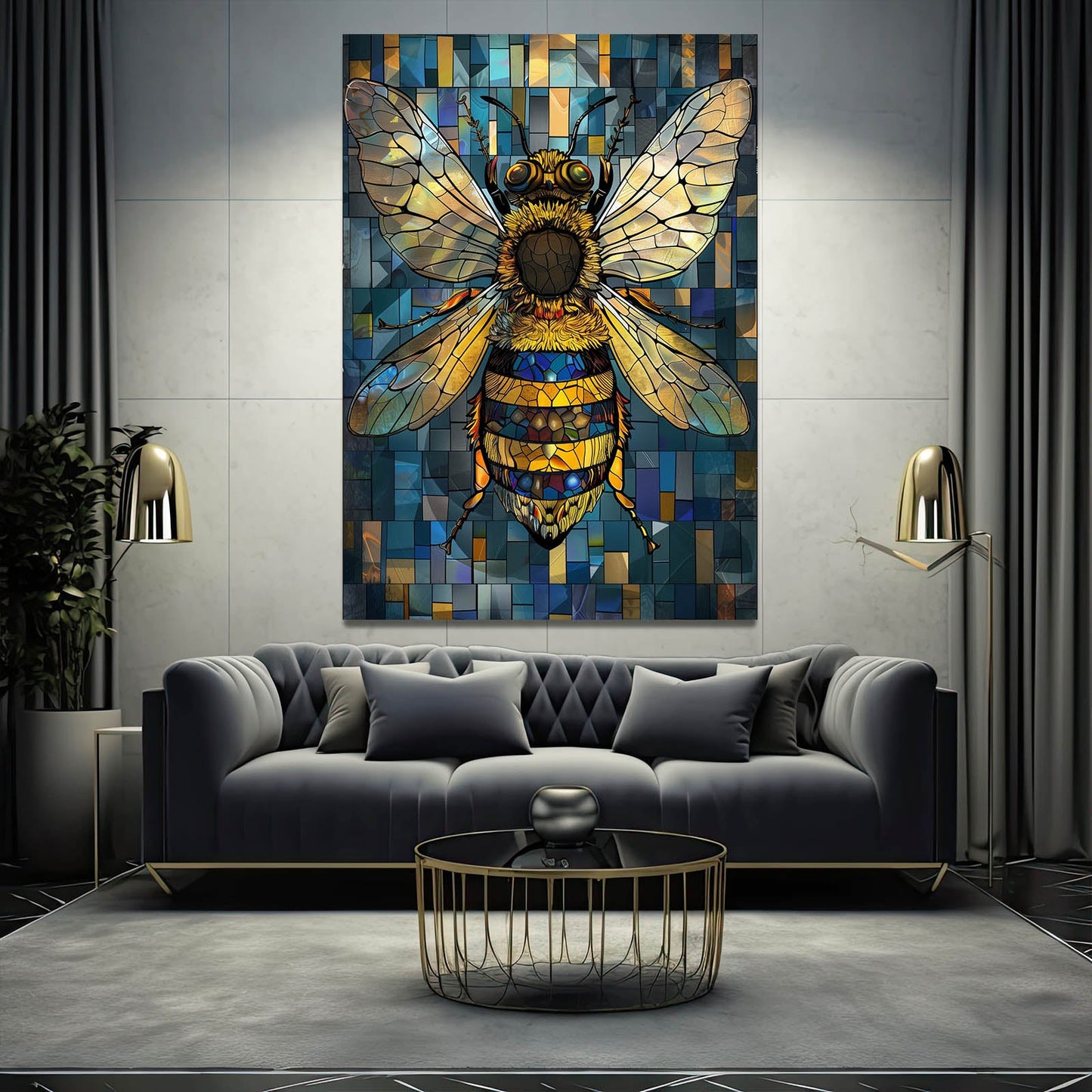 Mosaic Style Bee Art