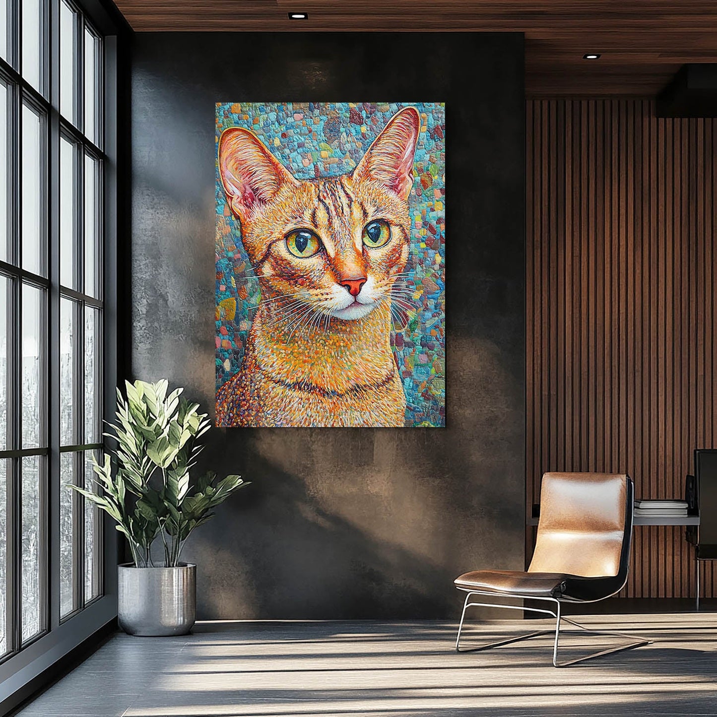 Mosaic Style Wall Art Cat