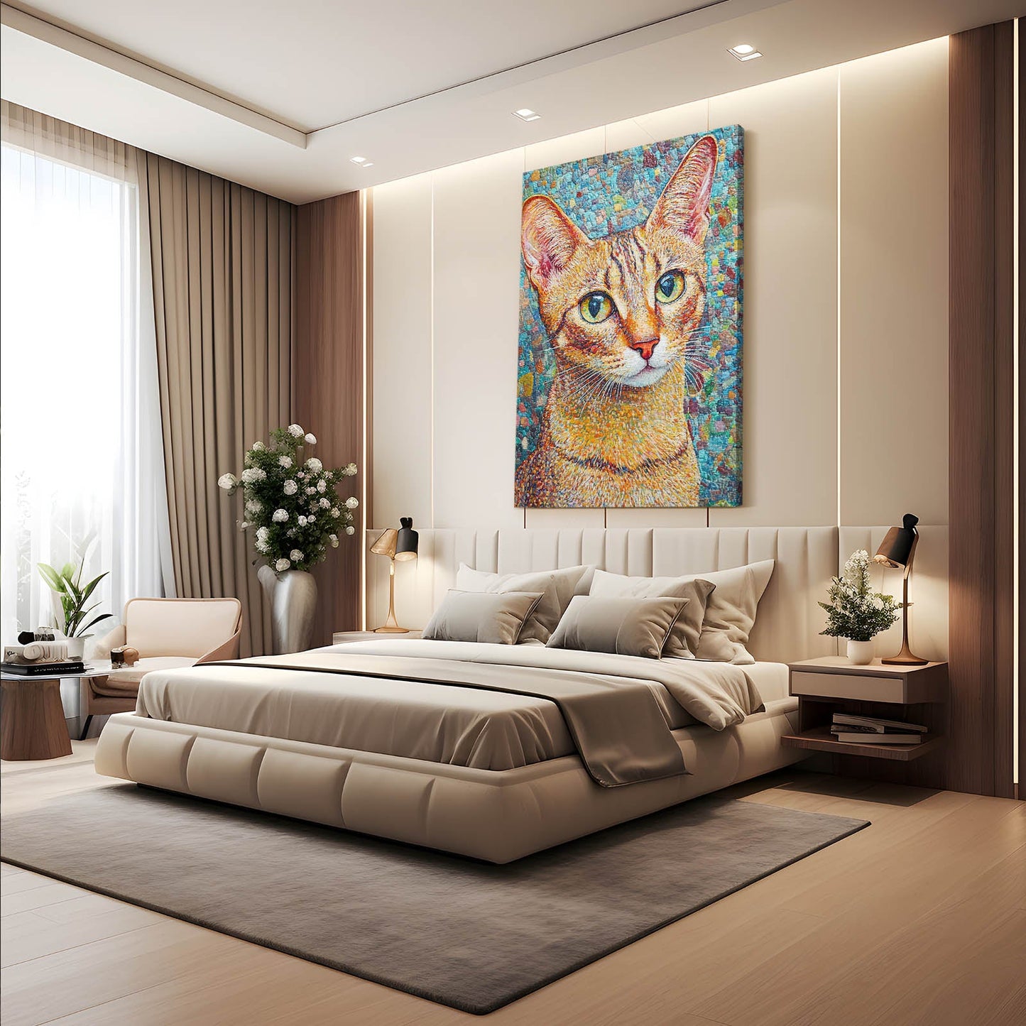 Mosaic Style Wall Art Cat