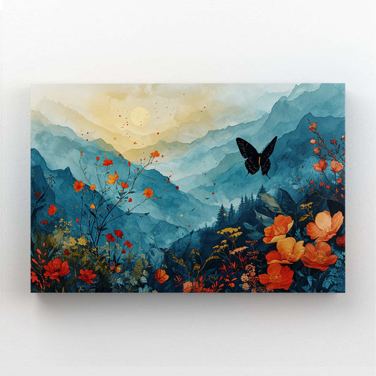 Mountain Bloom Butterfly Wall Art