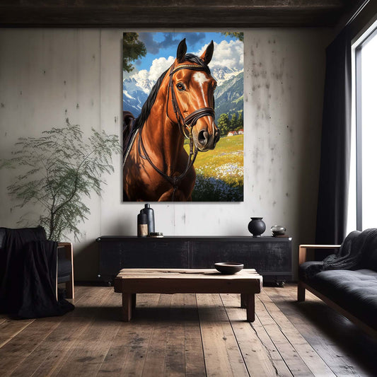 Mountain Horse Canvas – angled canvas view on white background