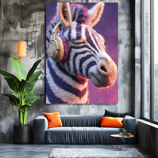 Musical Zebra Art – styled in a furnished interior