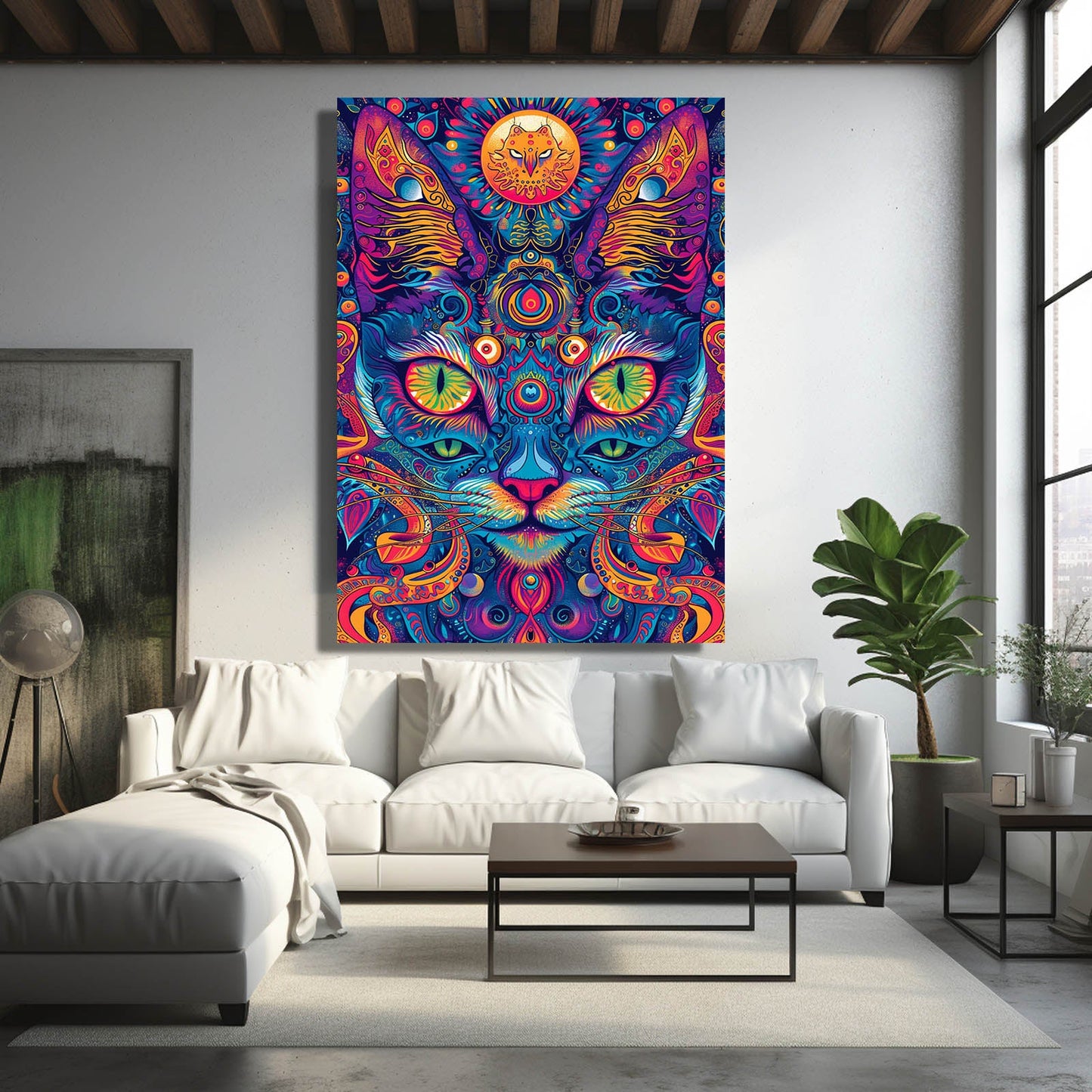 Mystic Cat Mandala Art