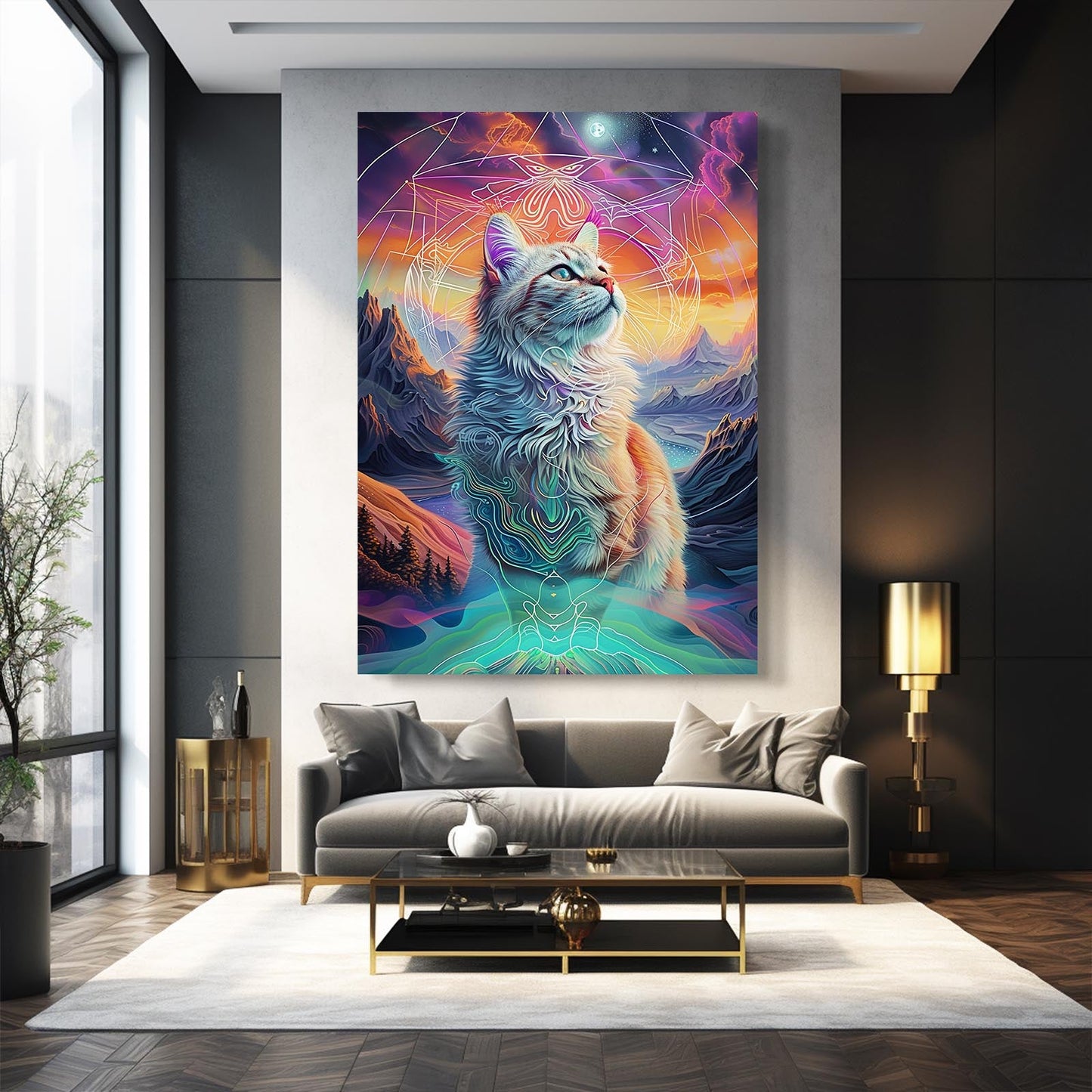 Mystic Horizon Cat Art