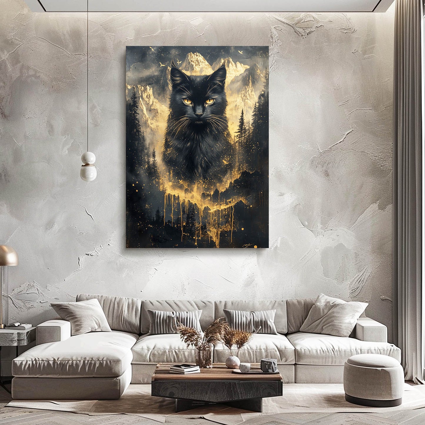 Mystic Mountains Cat Wall Art
