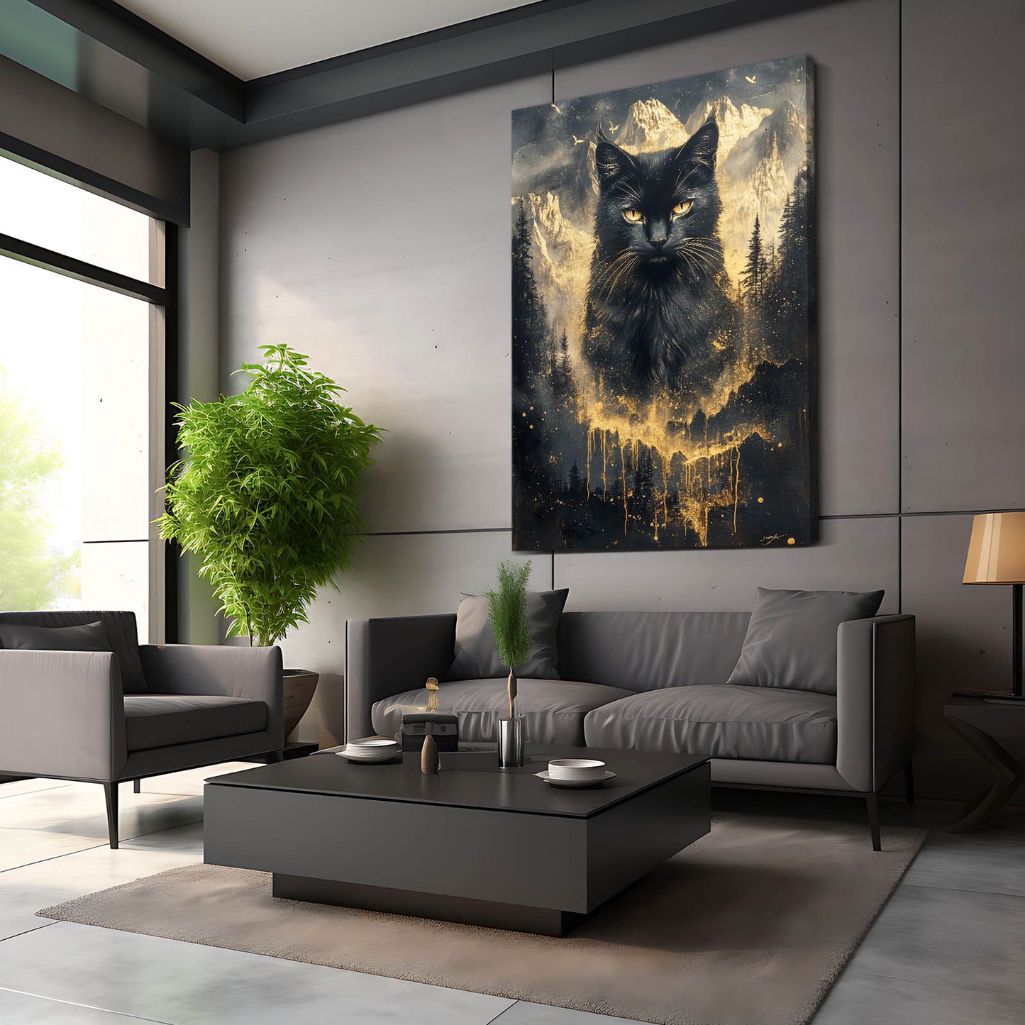 Mystic Mountains Cat Wall Art