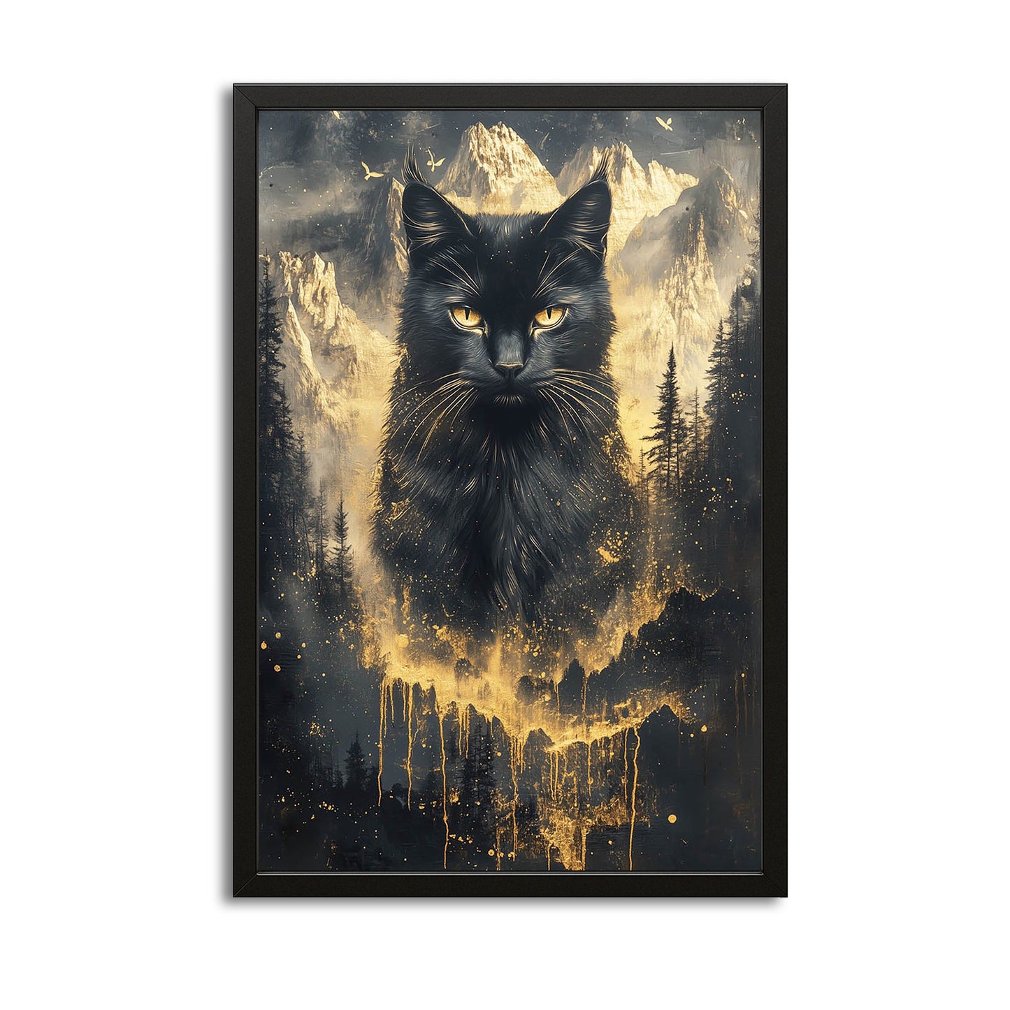 Mystic Mountains Cat Wall Art