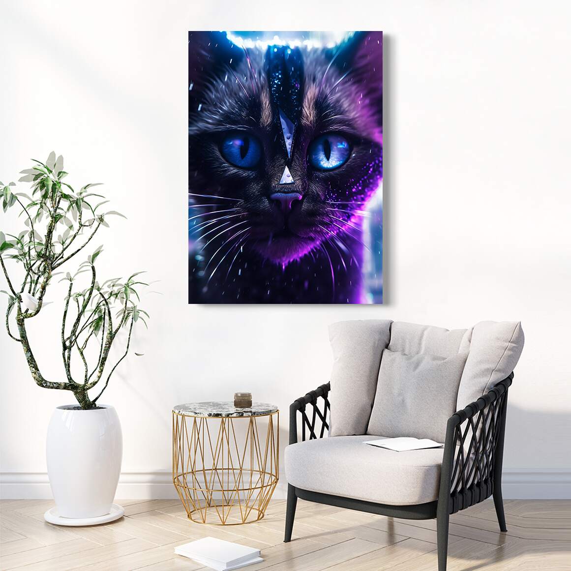 Mystic Triangle Cat Wall Art