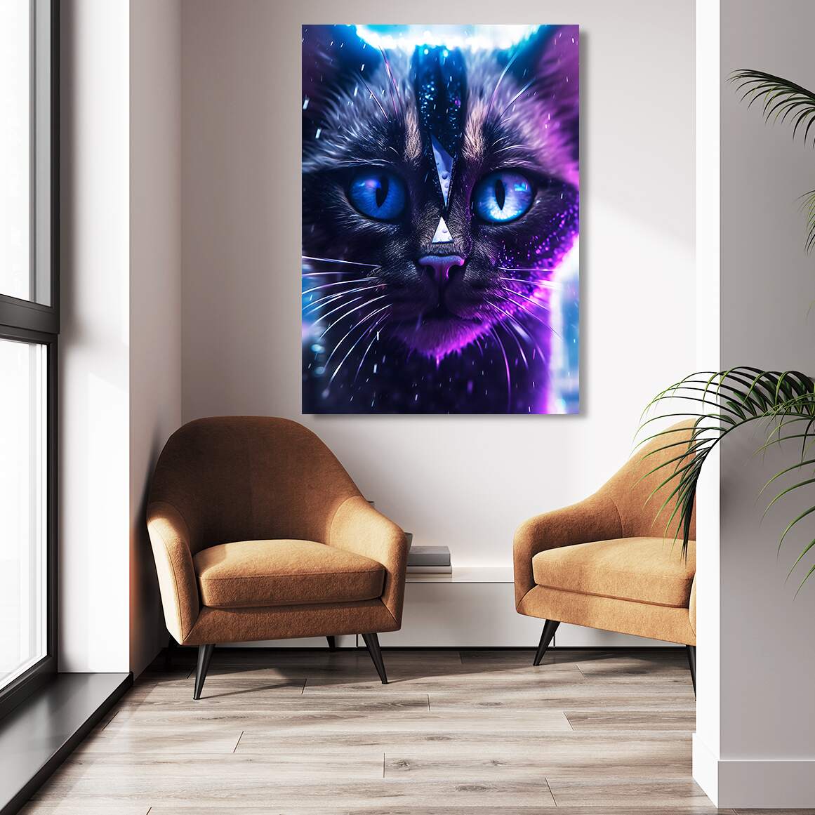 Mystic Triangle Cat Wall Art