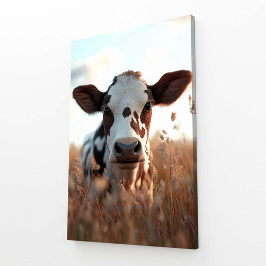 Nature Cow Canvas – angled canvas view on white background