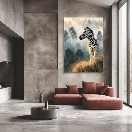 Nature Zebra Wall Art – styled in a furnished interior