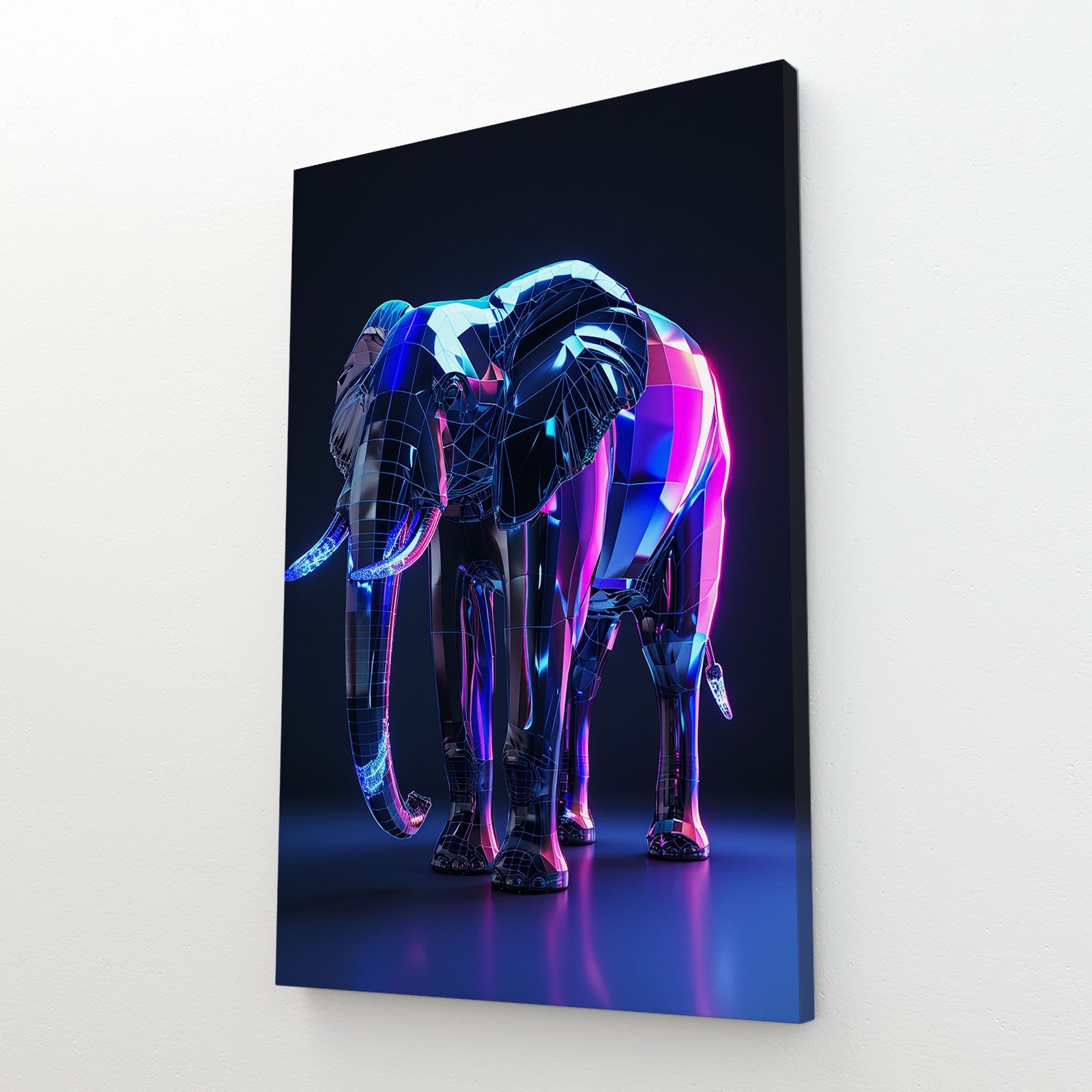 Neon Cyber Elephant Art