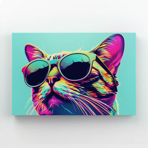 Neon Shades Cat Art