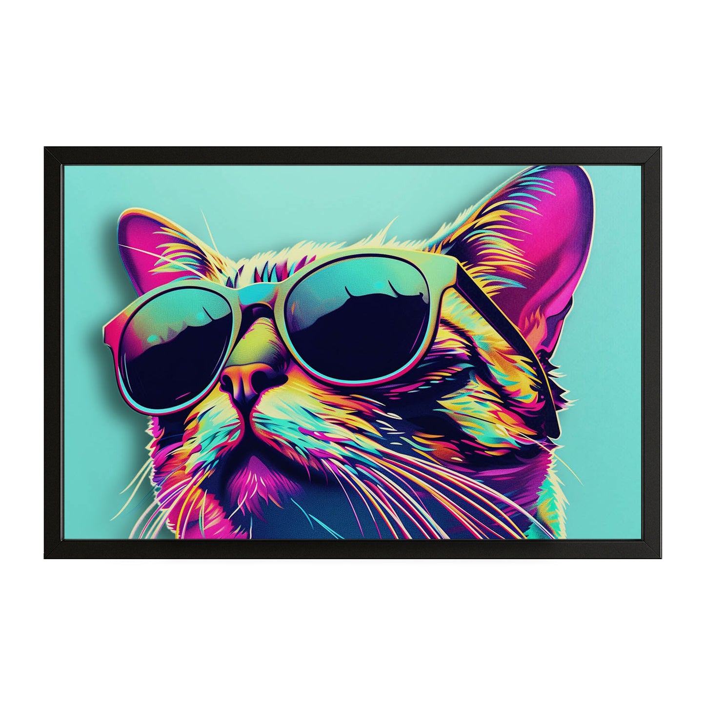 Neon Shades Cat Art