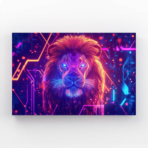 Neon Vision Lion Artwork