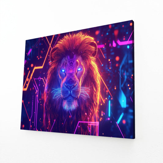 Neon Vision Lion Artwork