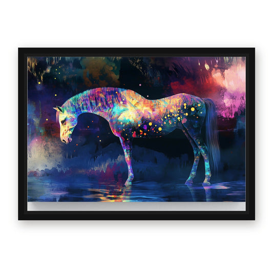 Nightly Horse Canvas – with Premium Black wood frame