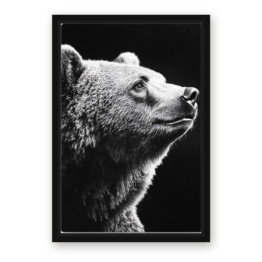 Noble Bear Photography Wall Art – with Premium Black wood frame