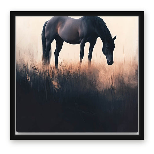 Office Horse Artwork – with Premium Black wood frame