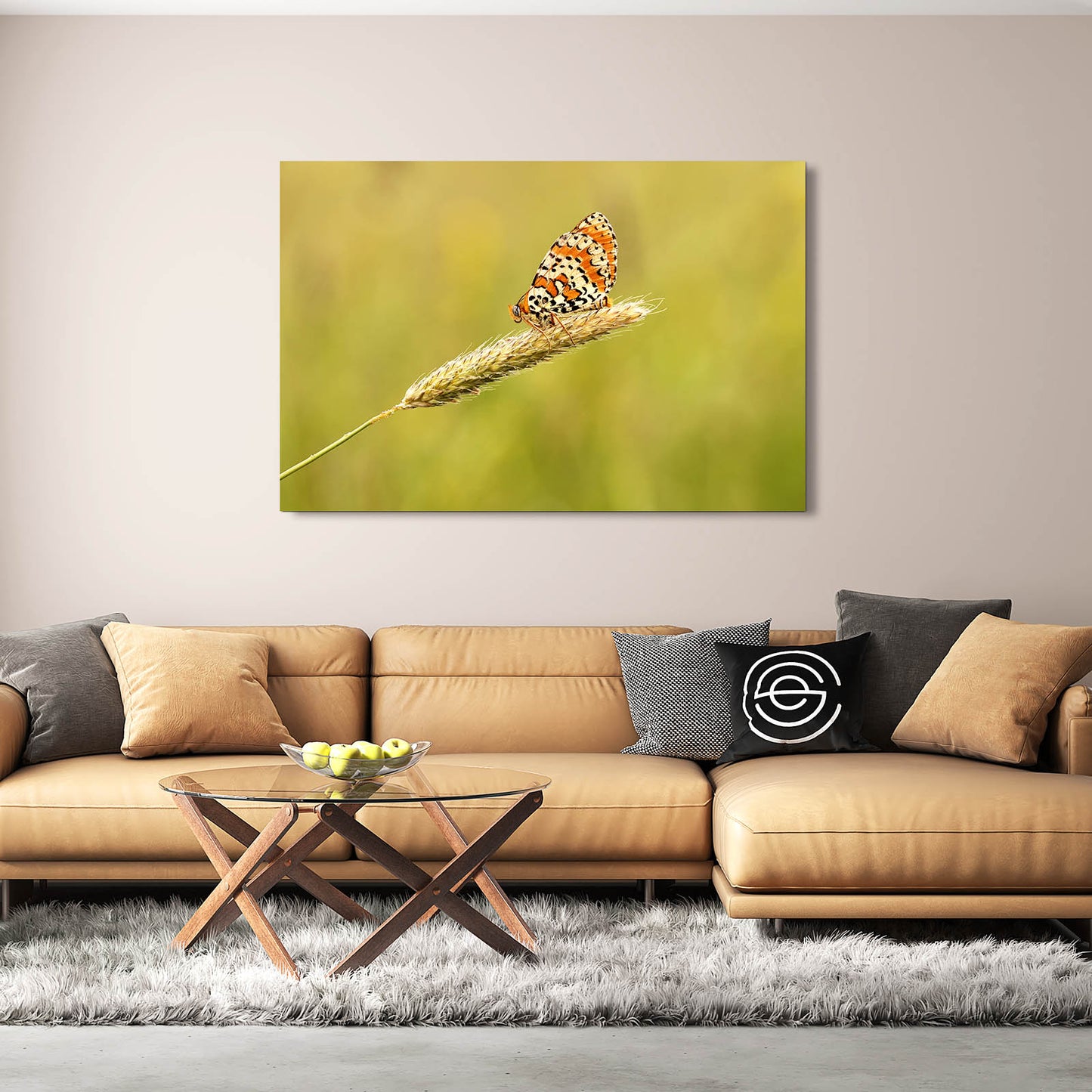 Orange Meadow Butterfly Wall Art