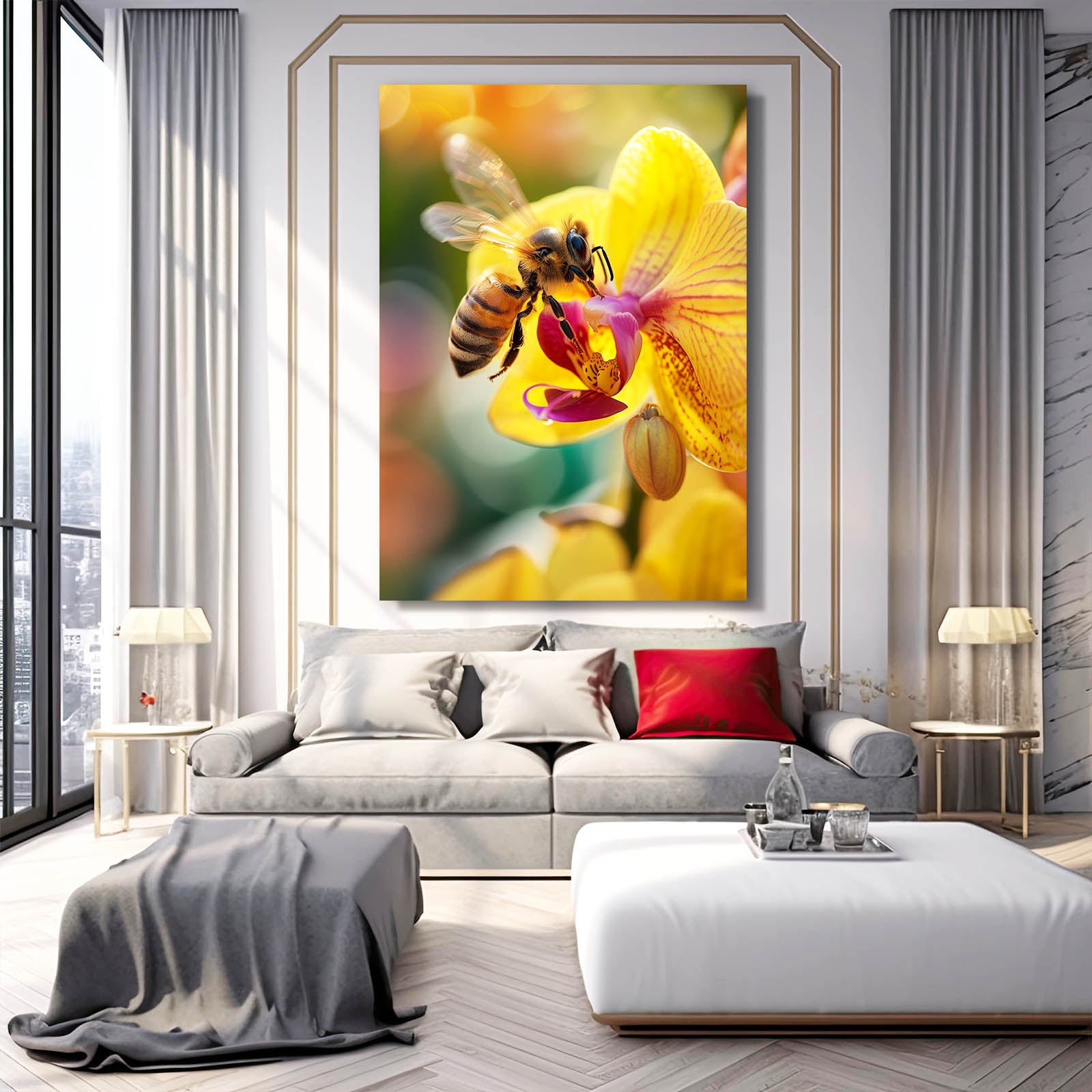 Orchid And Bee Art