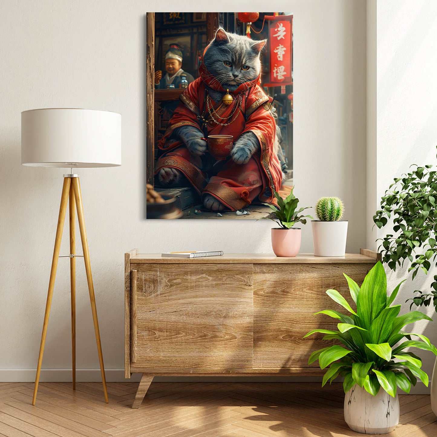 Oriental Wisdom Cat Art