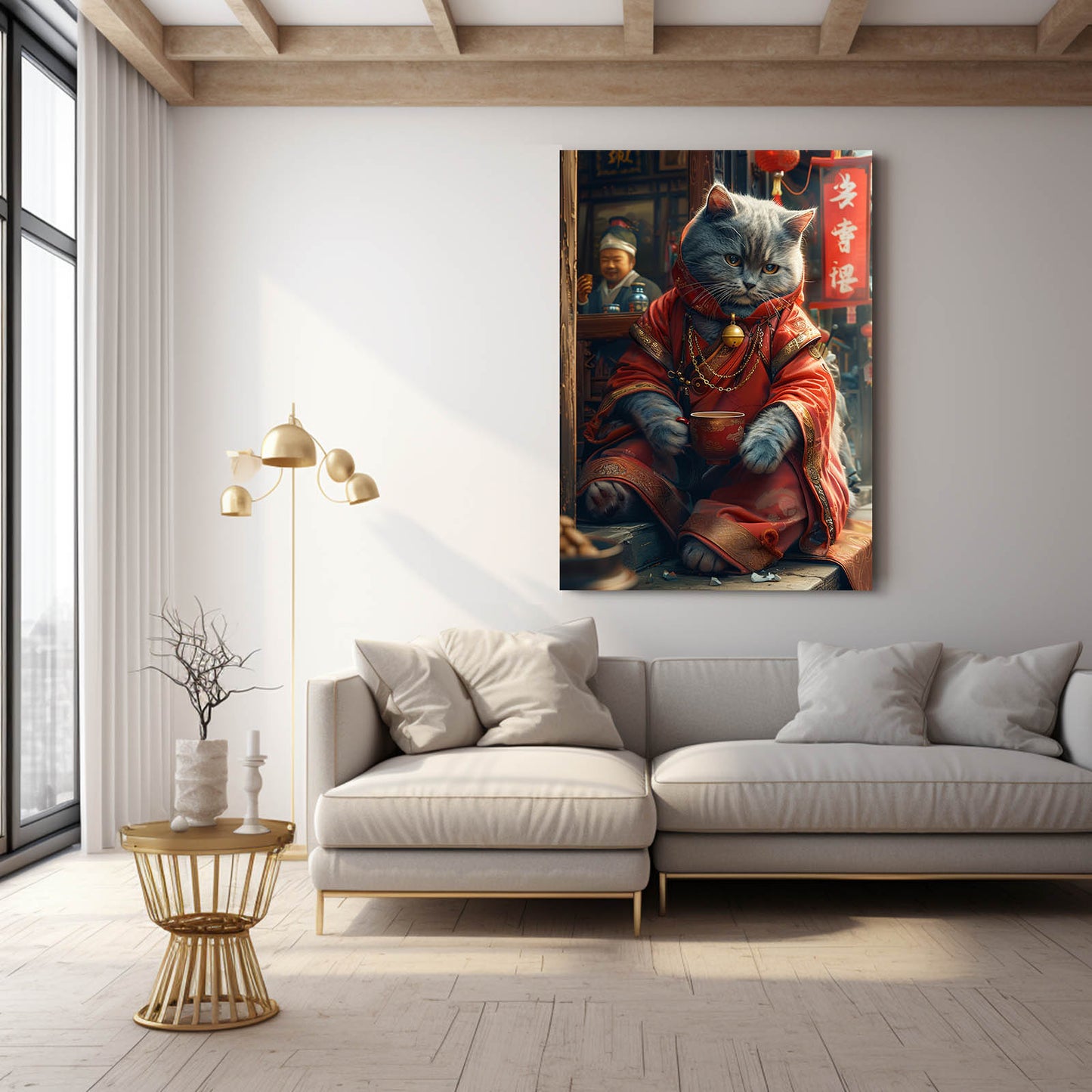 Oriental Wisdom Cat Art