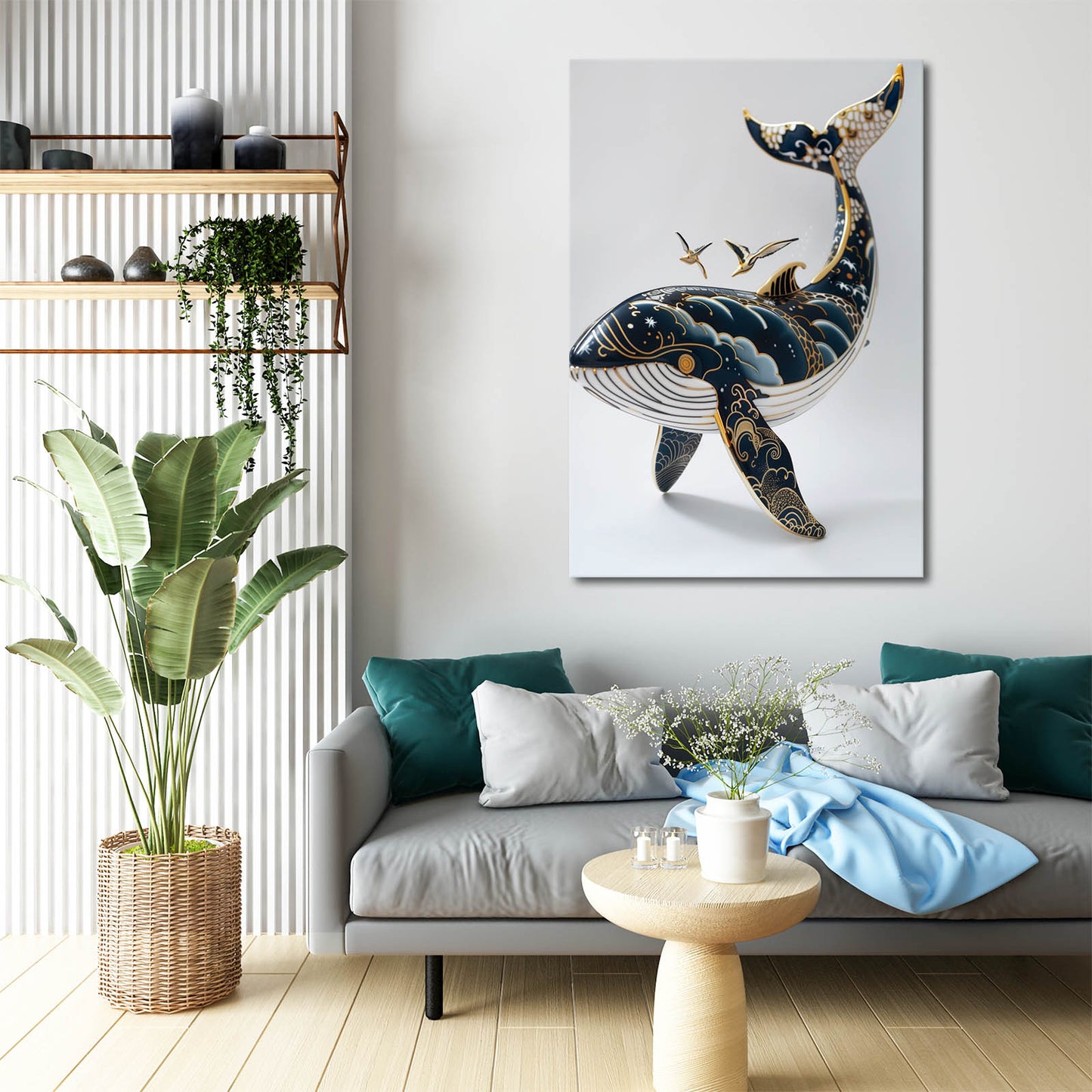 Ornate Japanese Whale Art