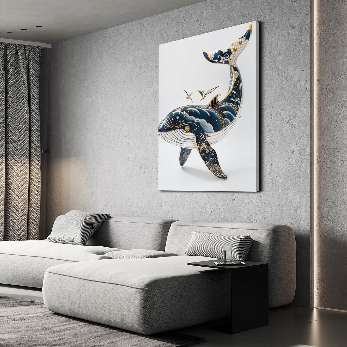 Ornate Japanese Whale Art
