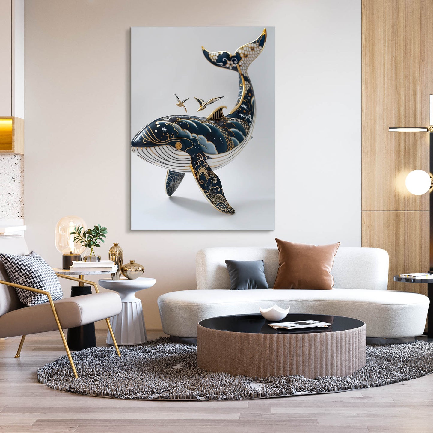 Ornate Japanese Whale Art