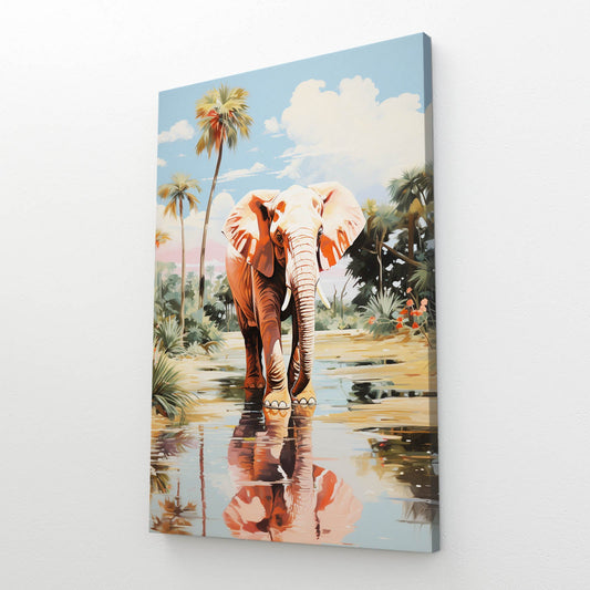 Palm Reflection Elephant Art