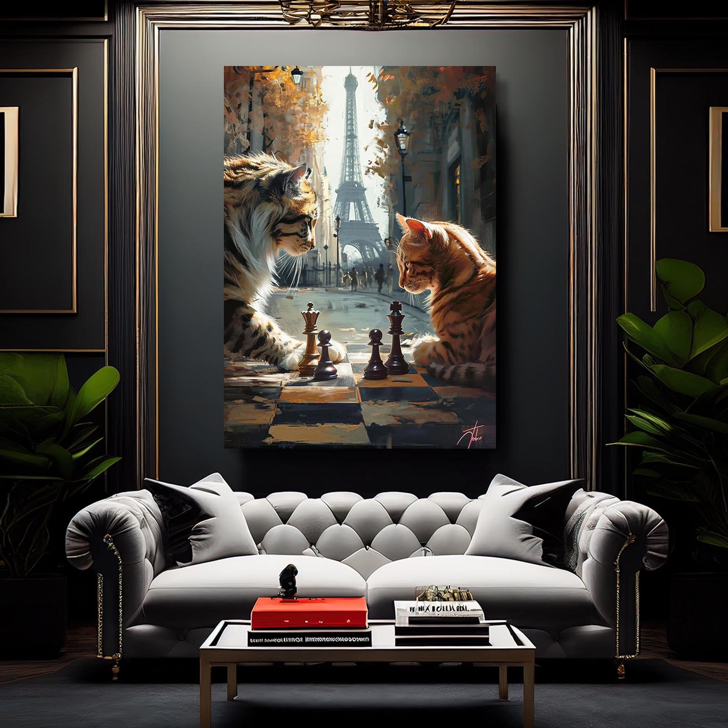 Paris Chess Cats Art