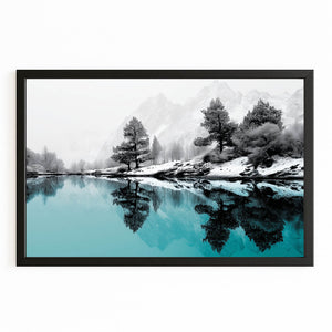 Pastel Winter Lake Photography Wall Decor