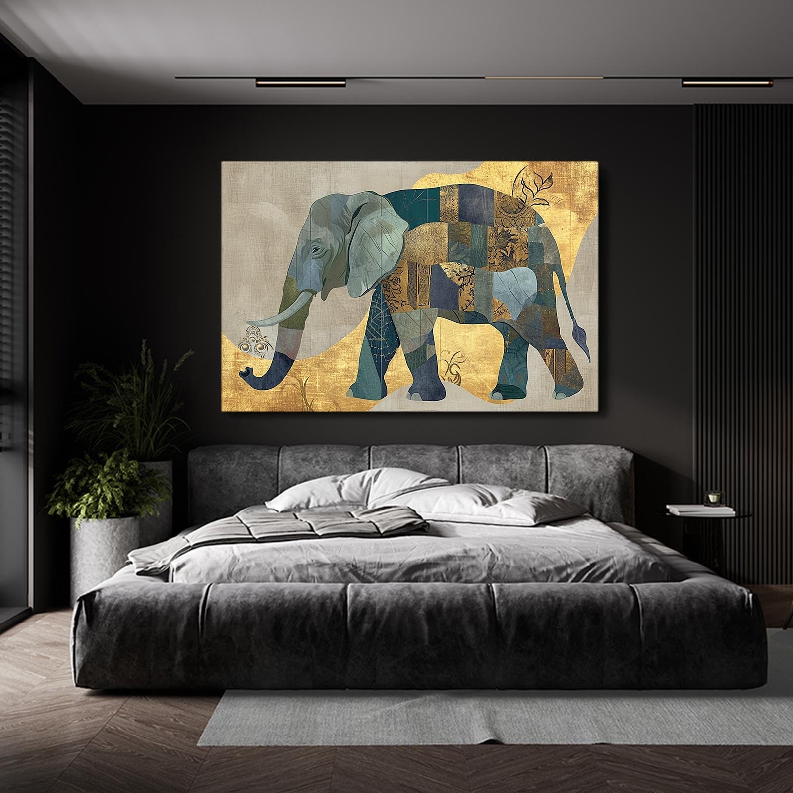 Patchwork Elephant Wall Art