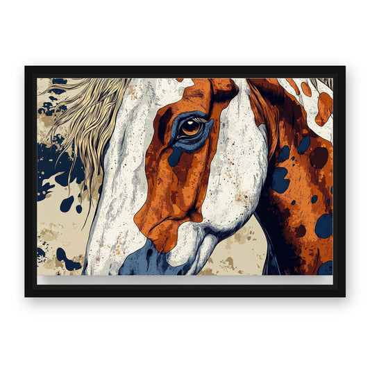 Pattern Horse Art – with Premium Black wood frame