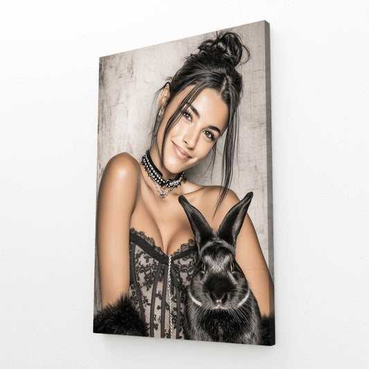 Photography Bunny Art – angled canvas view on white background