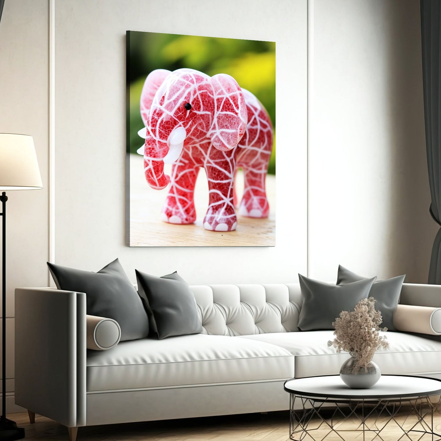 Pink Porcelain Elephant Art