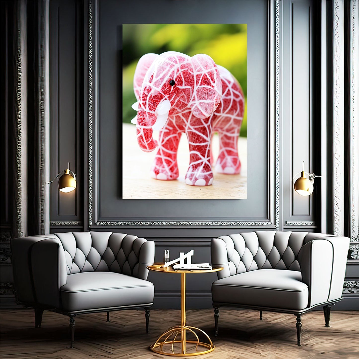 Pink Porcelain Elephant Art