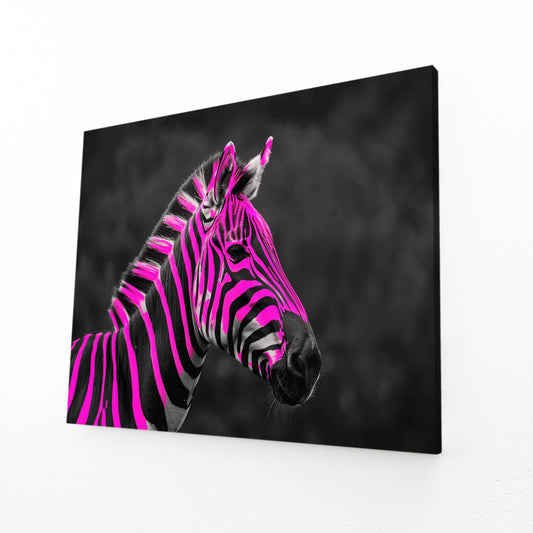 Pink Zebra Artwork – pink canvas print