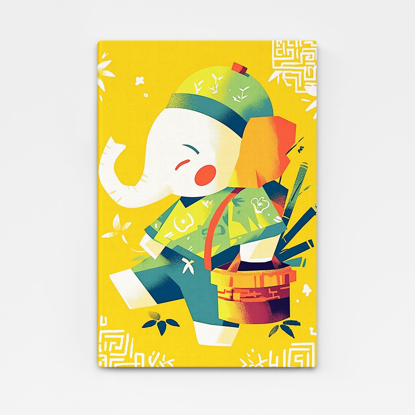 Playful Asian Elephant Art