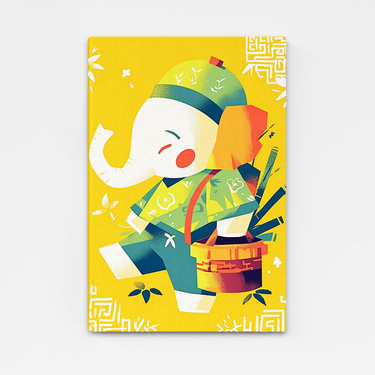 Playful Asian Elephant Art