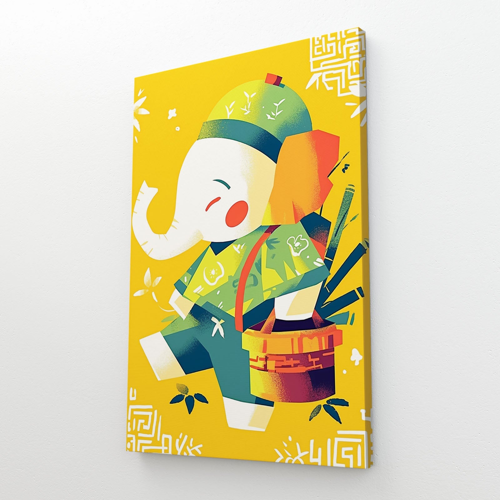 Playful Asian Elephant Art