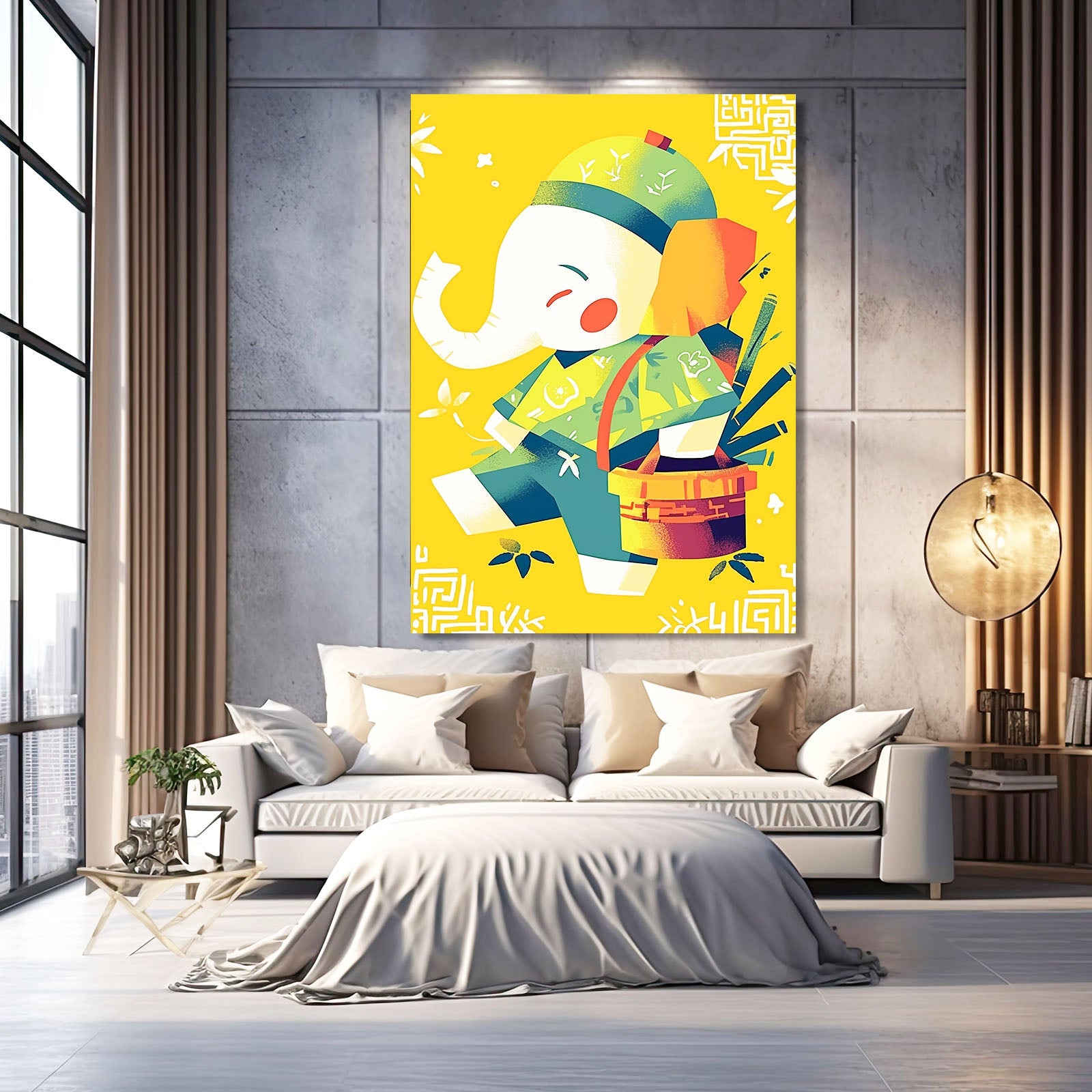 Playful Asian Elephant Art