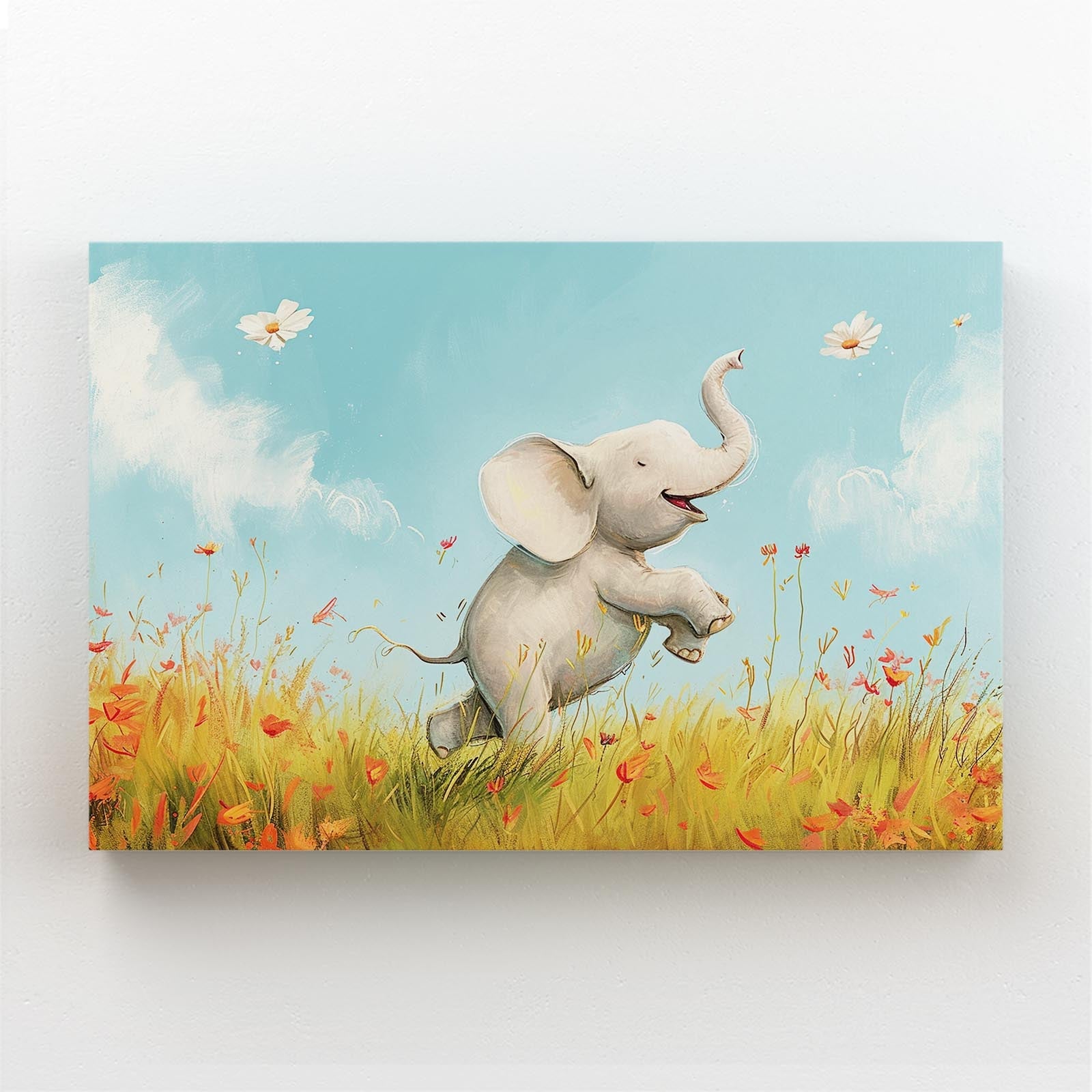 Playful Elephant Nursery Art