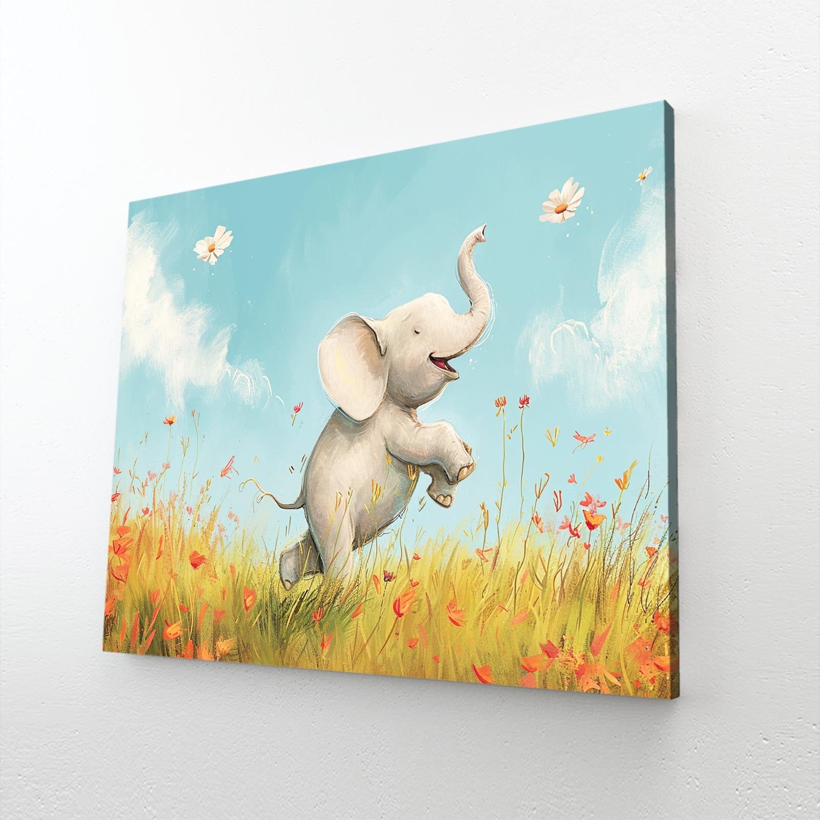 Playful Elephant Nursery Art